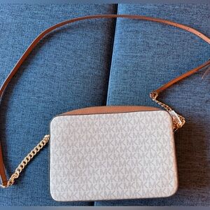 MICHAEL Michael Kors Tan and Cream Crossbody Bag